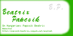 beatrix papcsik business card